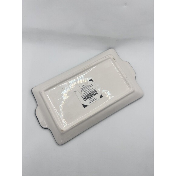 Hobby Lobby Black White Buffalo Checkered Butter Dish Lid Tray Ceramic - Picture 4 of 12